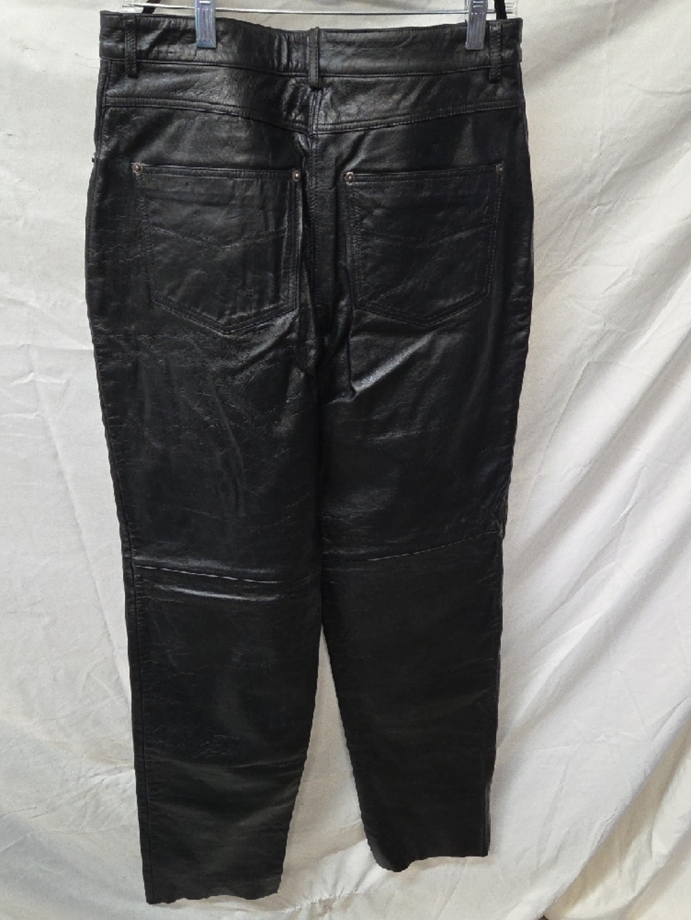 FMC Black Straight-Leg Leather Pants - Women's 14 - Picture 3 of 7